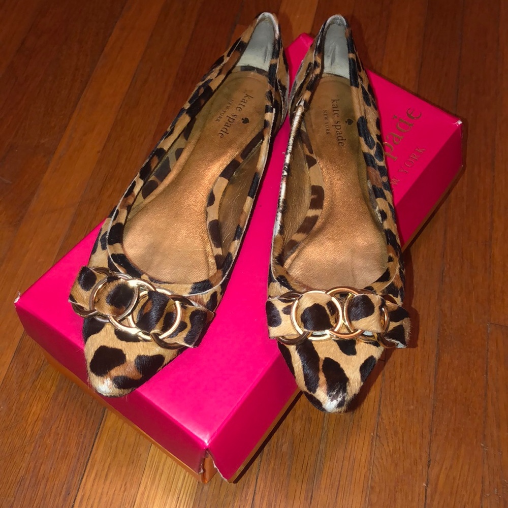 KATE SPADE MOHAIR LEOPARD FLATS, SIZE 7.5